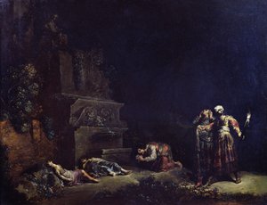 Pyramus és Thisbe testeinek felfedezése, 1630-35 körül (olaj rézre)